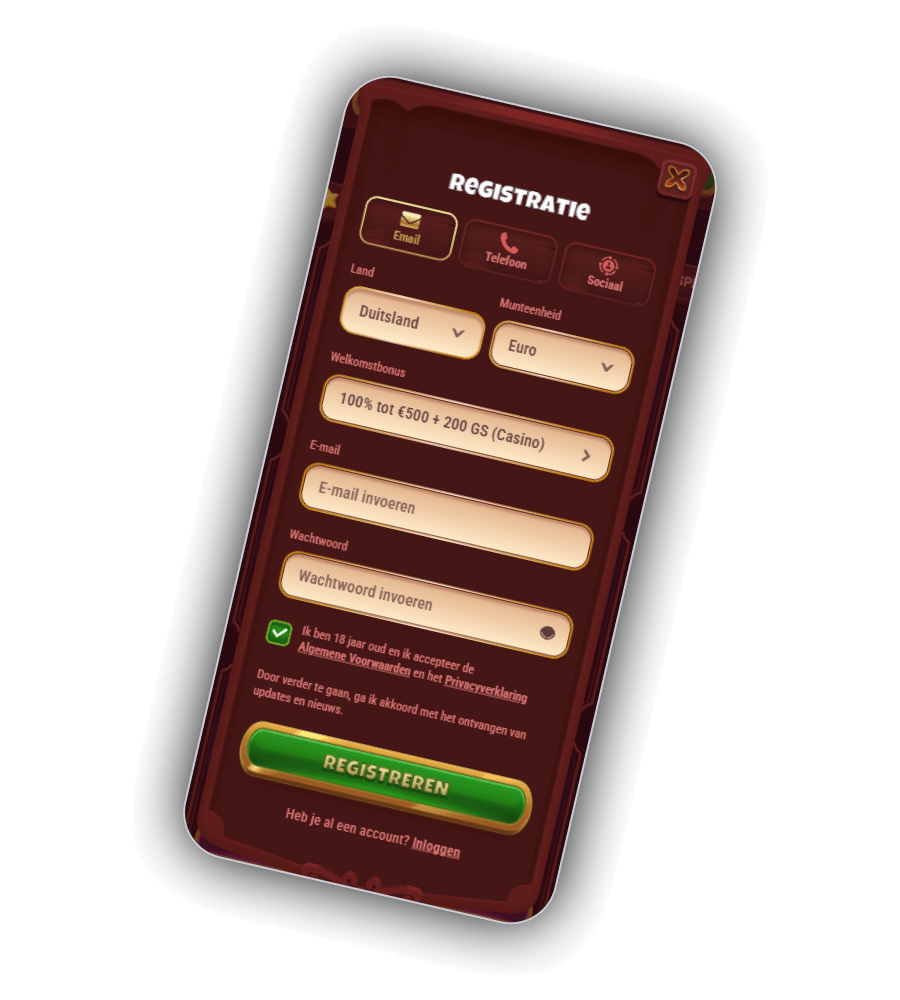 Registratie bij het casino Magius Casino